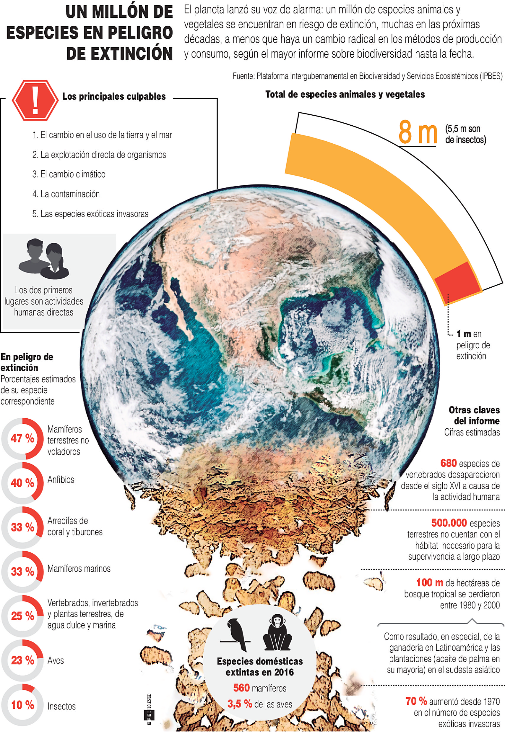 Infografía de especies en extinción