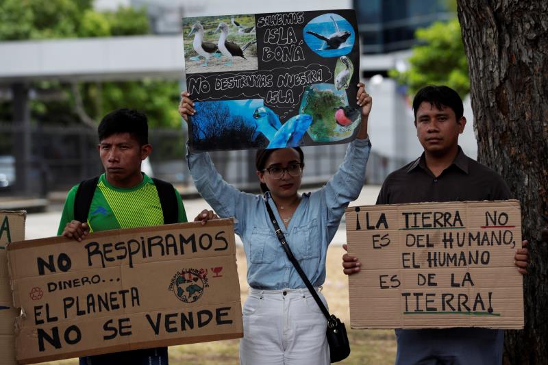 Protesta en Isla Boná, en Panamá