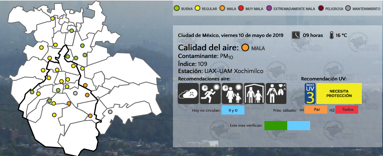 Calidad del aire Sedema
