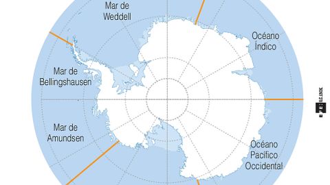 Infografía. deshielo en la Antártida