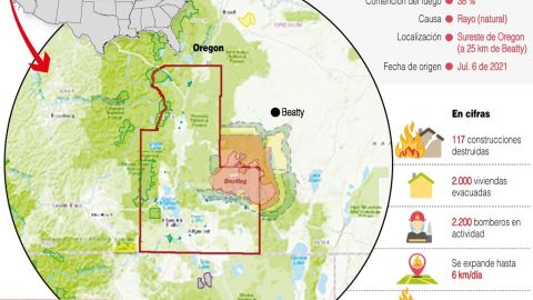 Infografía Incendio EUA