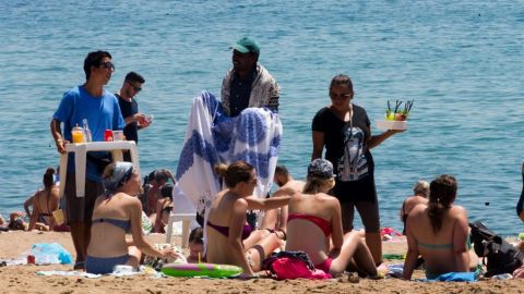 Bañistas en la playa