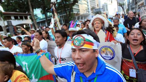 Manifestación de pueblos indígenas