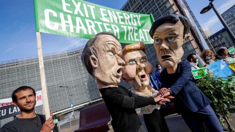 Manifestantes en la UE