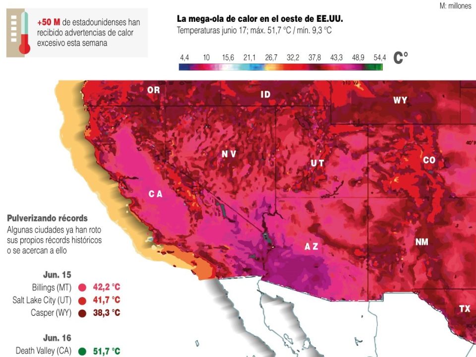 Ola de calor y sequía extremos en el oeste de EUA