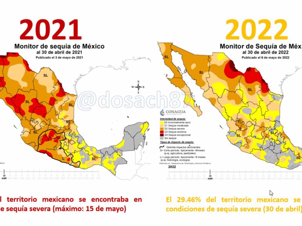 Mapa de la sequía en México