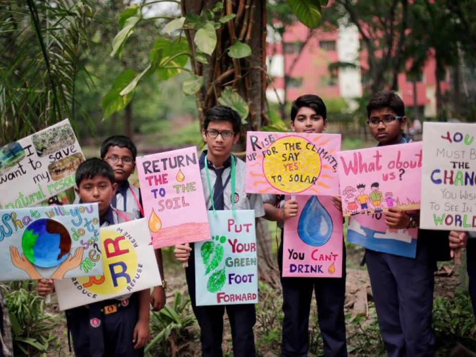 Estudiantes indios Cambio climático