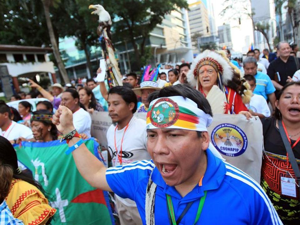 Manifestación de pueblos indígenas