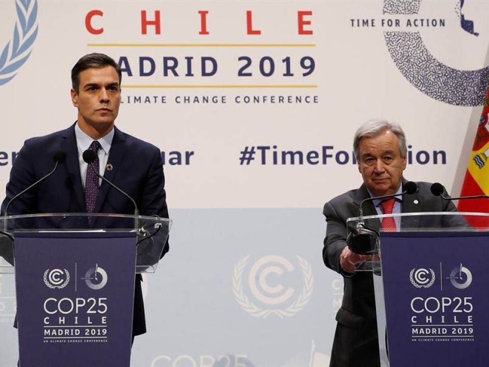Pedro Sanchez y Antonio Guterres