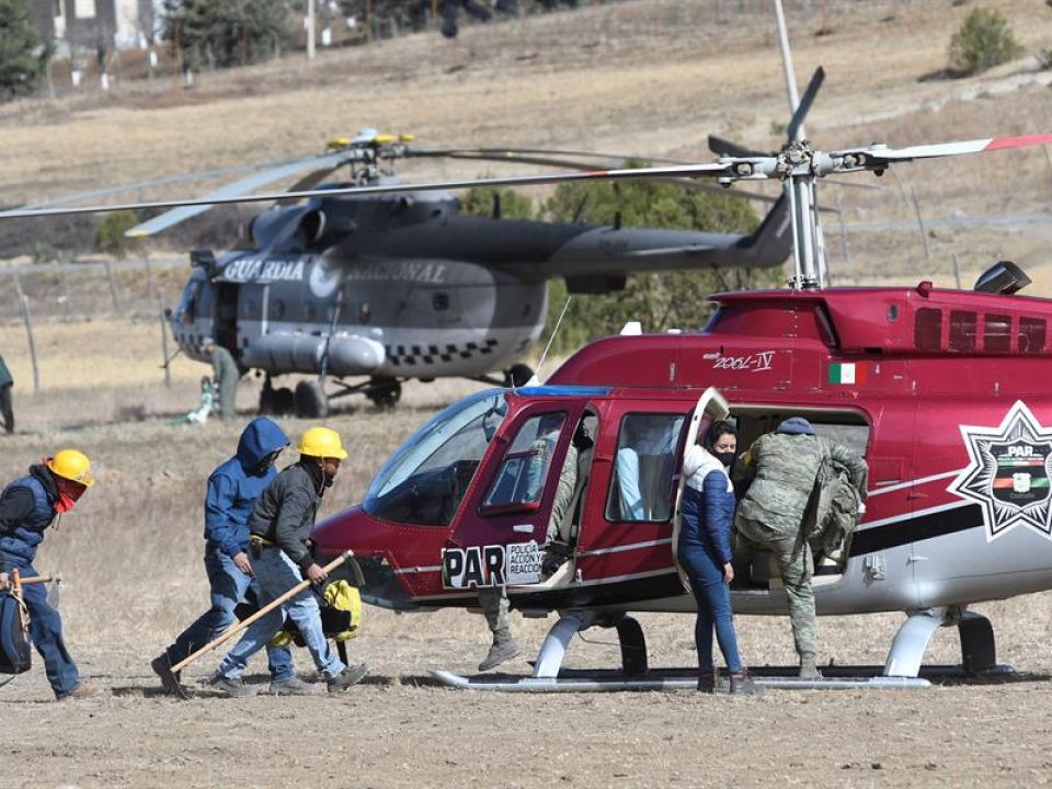 Helicóptero e incendio en Coahuila