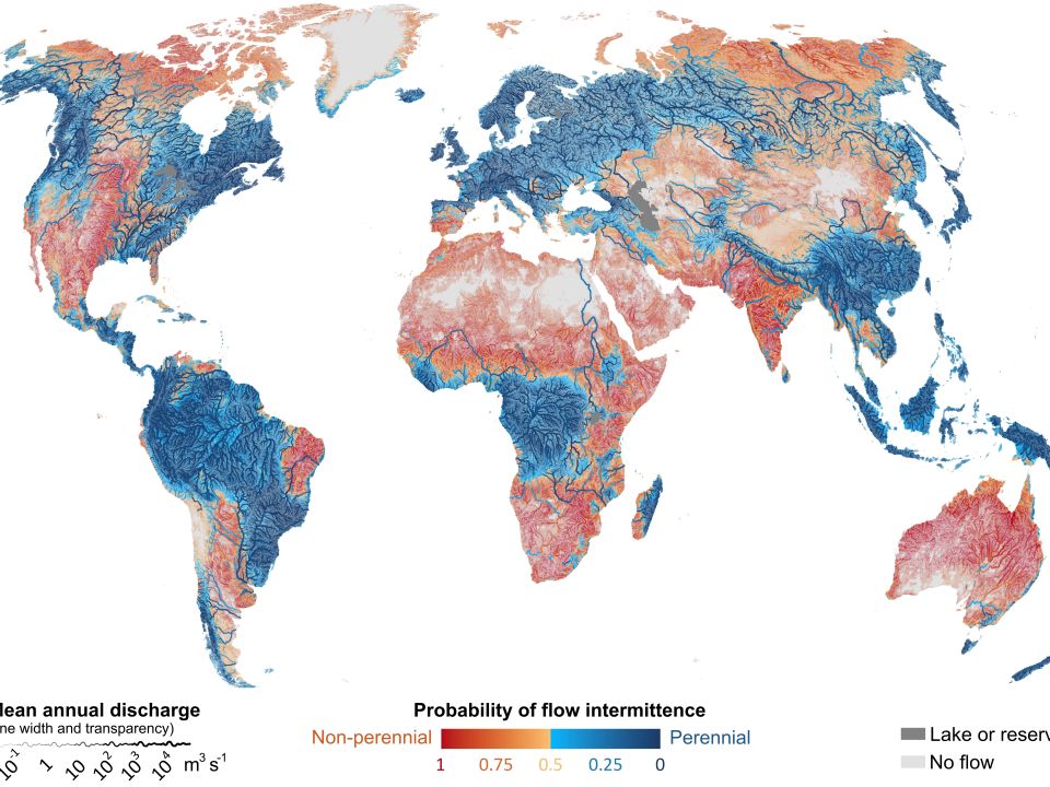 Mapa de la distribución de los cauce de agua 