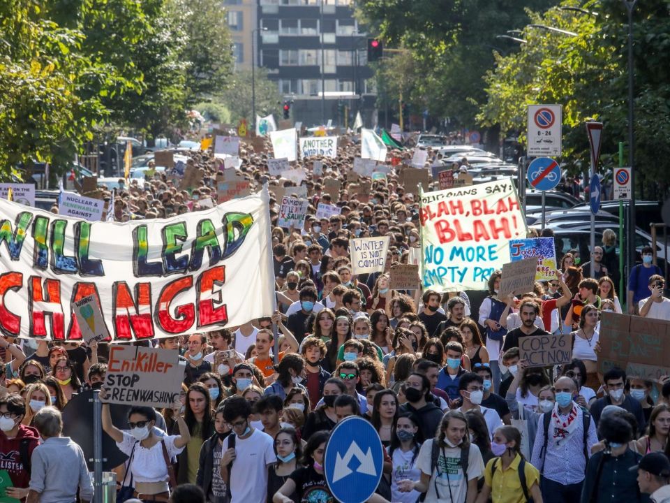Manifestación por el clima en Milán