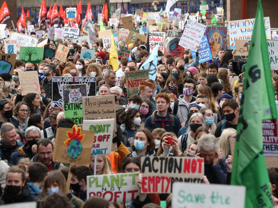 Manifestación de jóvenes en Glasgow