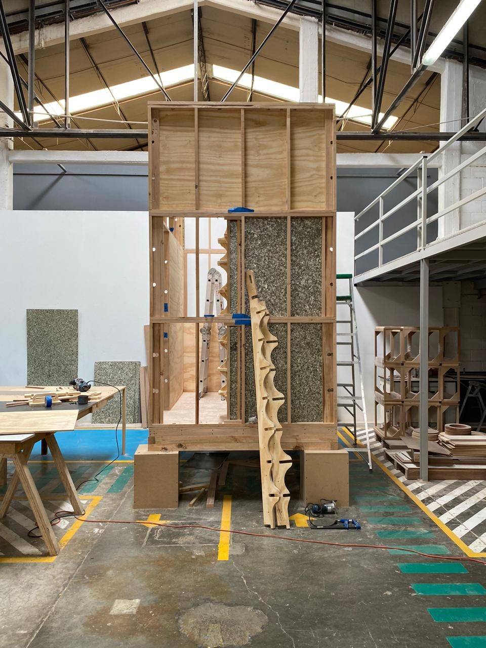 Muestra de un dormitorio en construcción