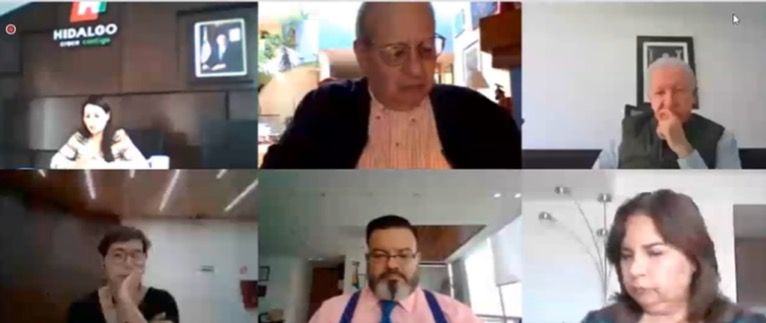 Arriba, de izquierda a derecha: Raquel Ramírez Vargas, Subsecretaria de Política Ambiental del Gobierno del Estado de Hidalgo, J. Víctor Hugo Páramo Figueroa, Coordinador Ejecutivo de la CAMe, Jorge Rescala Pérez, Secretario del Medio Ambiente del Estado de México, Marina Robles García, Secretaria de Medio Ambiente de la Ciudad de México, Julio Trujillo Segura, Subsecretario de Fomento y Normatividad Ambiental y Beatriz Manrique Guevara, Secretaria de Medio Ambiente y Ordenamiento Territorial del Gobierno del Estado de Puebla. Came