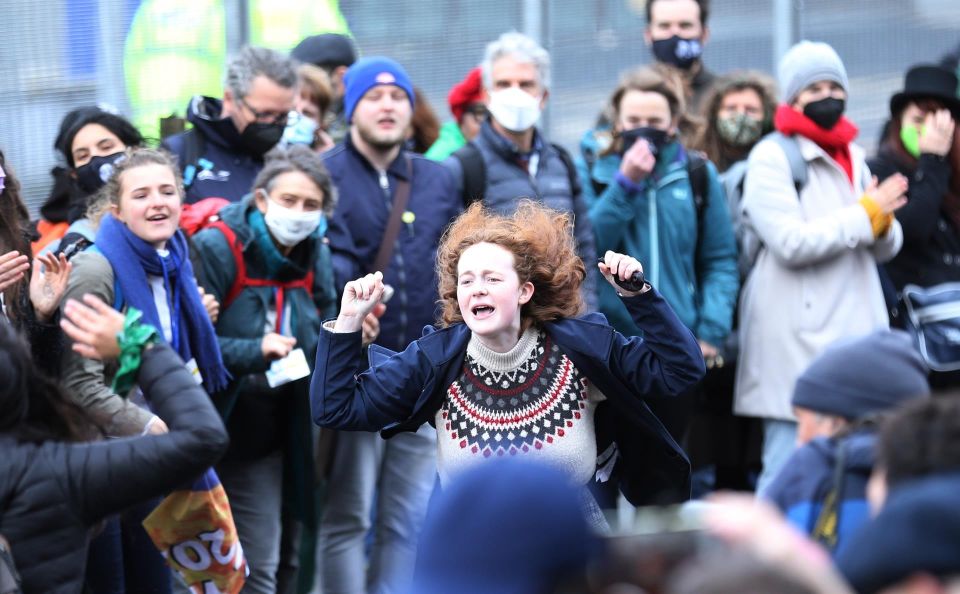 Manifestante en la COP26