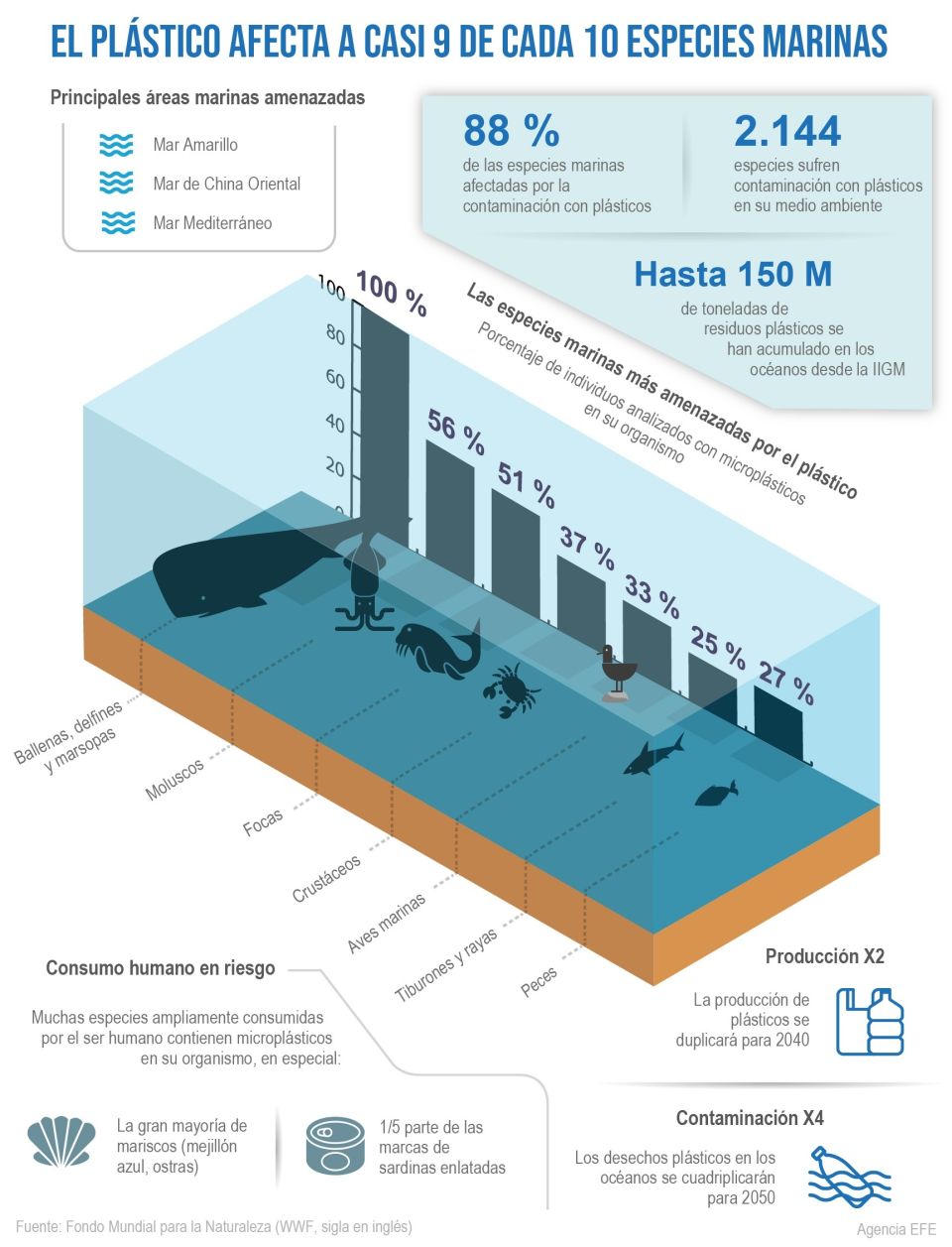 Infografía plásticos en el mar 