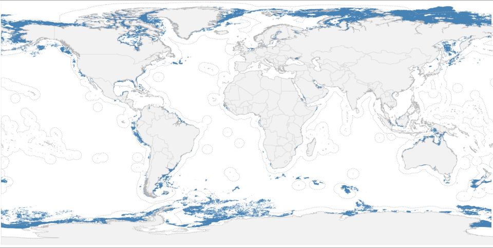 Mapa de productividad marina